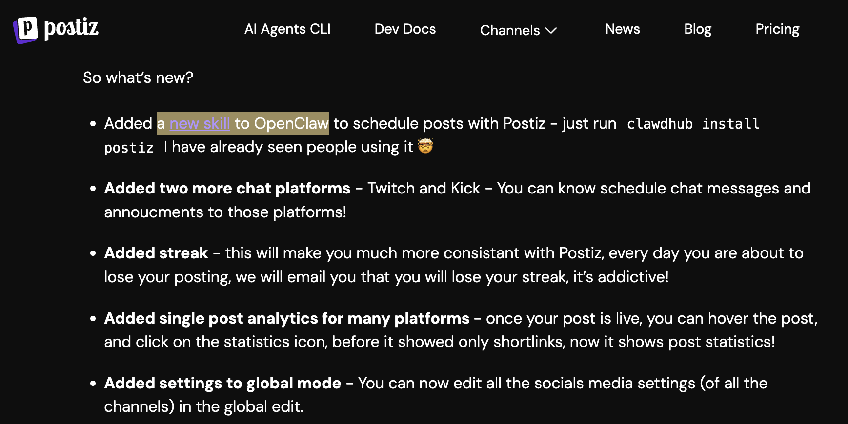 Анонс интеграции Postiz с OpenClaw